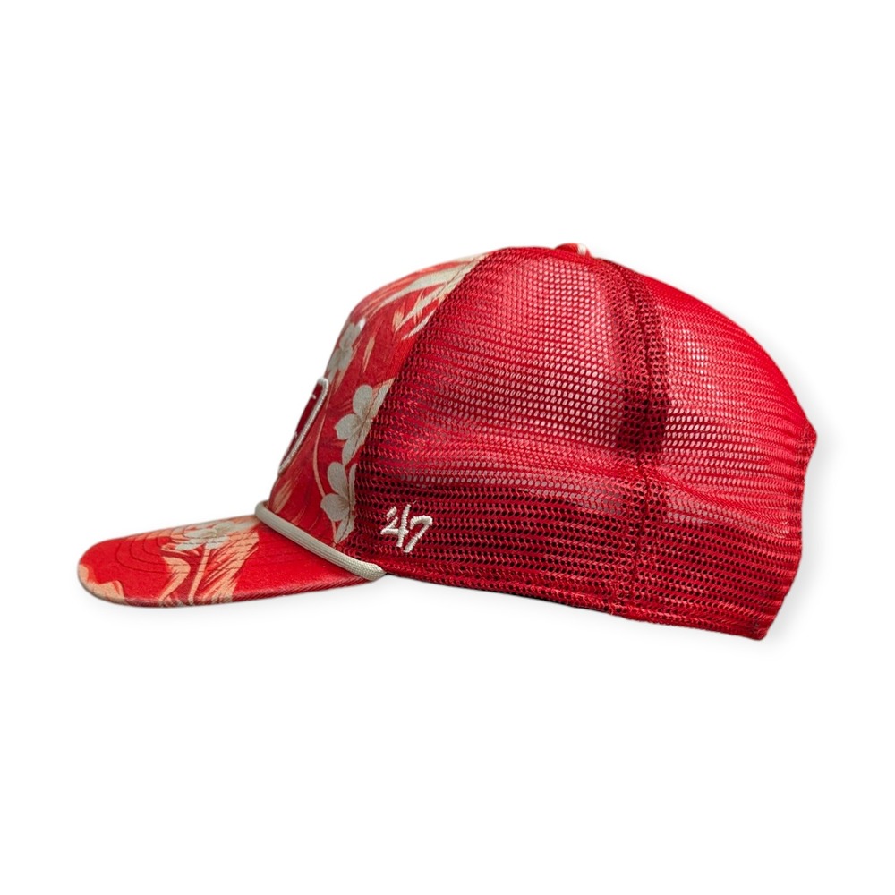 47 Brand Philadelphia Phillies Red Floral Tropical Trucker Hat Mesh Snapback Cap - Picture 2 of 6